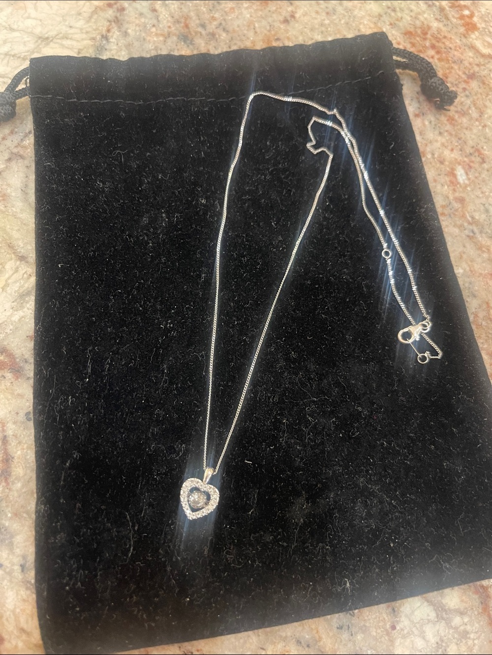 Unstoppable Love Diamond Heart Necklace 1/3 ct tw 10K White Gold 19"